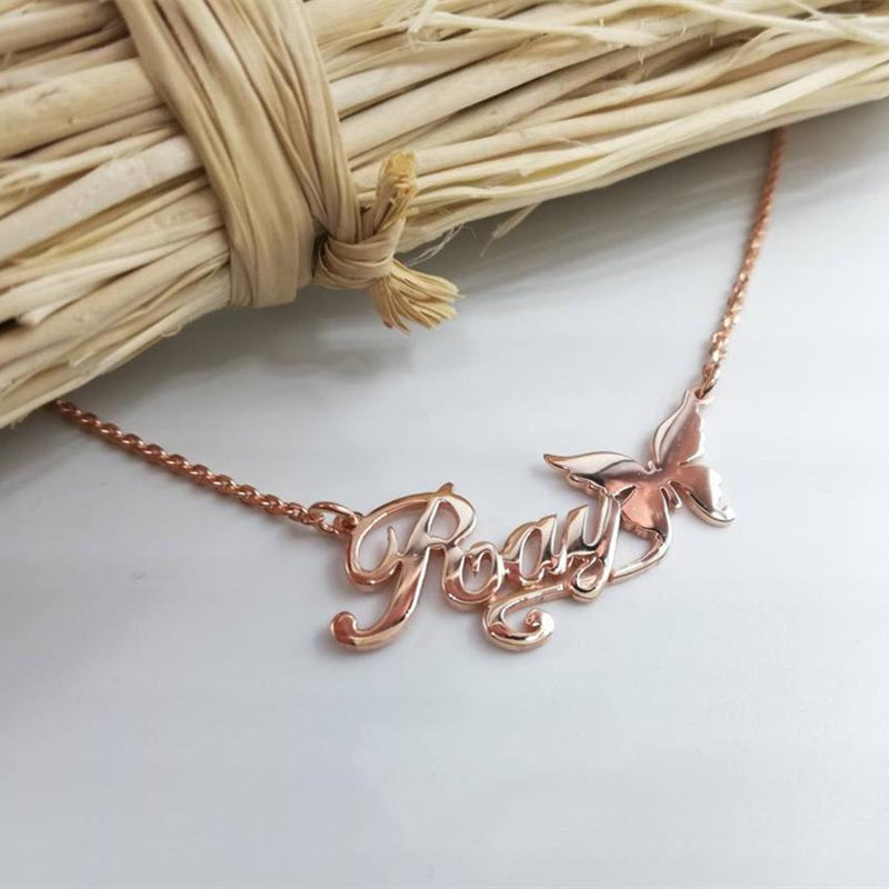 Personalized Flower Name Necklaces For Women Girl Favorite Jewelry Custom Musical Note Heart Nameplate Beauty Necklace - NATASHAHS