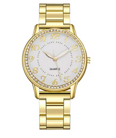 Luxury Gold Luminous Watches Women Digital Quartz Watch Stainless Steel Dial Casual Bracele Watch Montre Femme Ladies Gifts