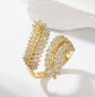 1pc Gold-color Maple Leaf Open Ring - NATASHAHS