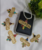 kalima calligraphy pendant with pearl necklace and semi precious stones - NATASHAHS