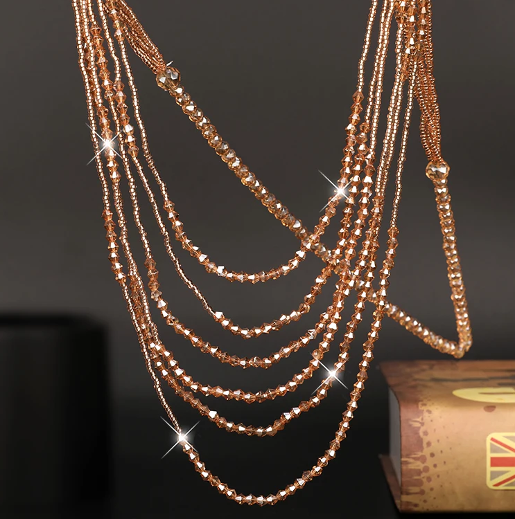 Crystal White stone Gold Plated Elegant Earrings with necklaces - NATASHAHS