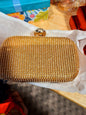 Pochette dorée pour mariages et soirées avec chaîne dorée et strass