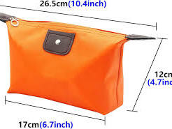 portable waterproof nylon cosmetic travel pouch cosmetic bag