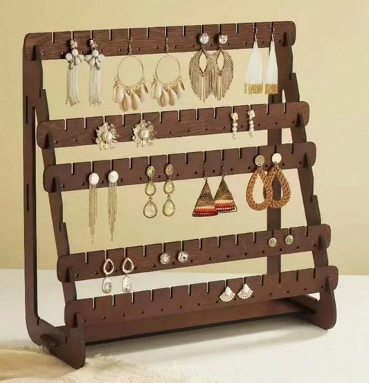 Earring Display Wood Earring Stand Organizer Stud Earrings Tower Jewelry Organizer Holder For Stud Hook Earrings Organizer