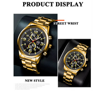 Fashion Mens Sports Watches for Men Luxury Stainless Steel Quartz Wrist Watch Calendar Luminous Clock Man Business Casual Watch