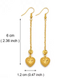 Long Heart Stud Earrings Women Gold Color Jewelry Birthday Party African Arab Ornaments for Mom & Friends