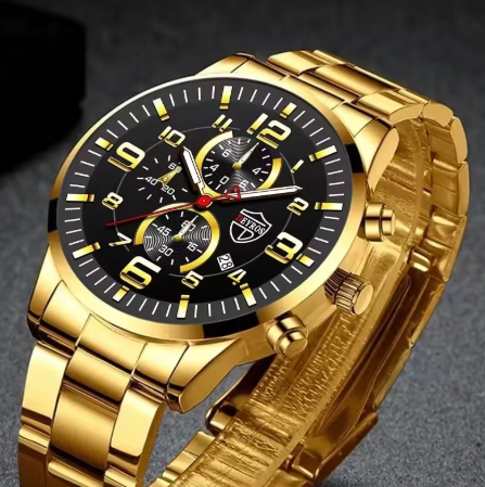 Montres de sport de luxe pour hommes Montre-bracelet à quartz en acier inoxydable avec calendrier lumineux pour homme Montre décontractée d'affaires