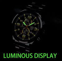 Fashion Mens Sports Watches for Men Luxury Stainless Steel Quartz Wrist Watch Calendar Luminous Clock Man Business Casual Watch