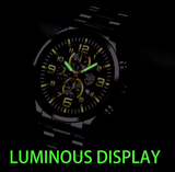 Fashion Mens Sports Watches for Men Luxury Stainless Steel Quartz Wrist Watch Calendar Luminous Clock Man Business Casual Watch