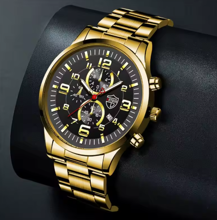 Montres de sport de luxe pour hommes Montre-bracelet à quartz en acier inoxydable avec calendrier lumineux pour homme Montre décontractée d'affaires