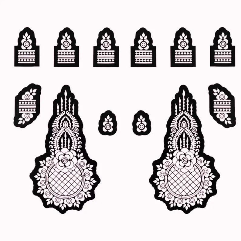 Henna stencils , Stencil for Henna , Mehndi Stencils , Henna tattoo stencils , Mandela henna design