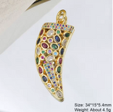 18k real gold plated Luxury Micro Pave Zircon Alam hand Of Fatima pendant - NATASHAHS