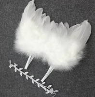 Newborn Photography Props White Angel Wing Baby Photos Props Feather Wing Girls Hair Kids Baby Photography Hair Accessories