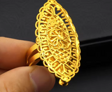 Dubai Gold Color Rings For Women Wedding Africa Bride Indian Fashion Hawaiian Jewelry Party Gifts New Style