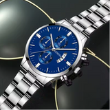 2023 Luxury Fashion Mens Watches Silver Stainless Steel Quartz Wrist Watch Men Business Watch Male Calendar Clock Reloj Hombre