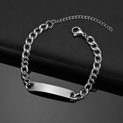 Custom Name Bracelets Stainless Steel Engrave Date Bracelet Personalized Bangles Women Men ID Memory Jewelry Gift - NATASHAHS