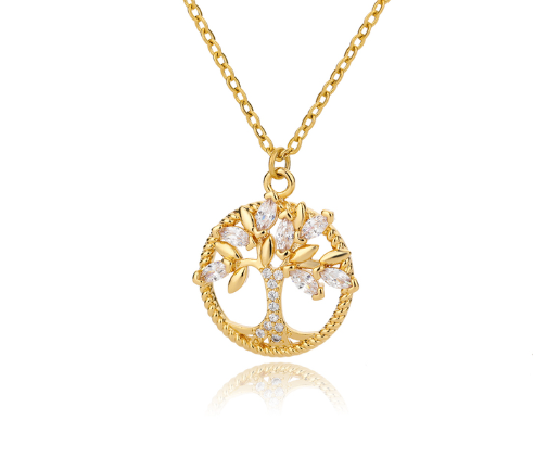 Tree of Life Necklace for Women Stainless Steel Long Chain Pendants Necklaces 2023 Trend Choker Aesthetic Jewelry collares mujer