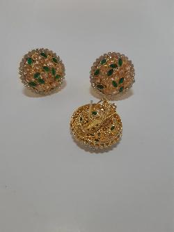 GREEN BOLD STYLE FULL MOON EARRINGS - NATASHAHS