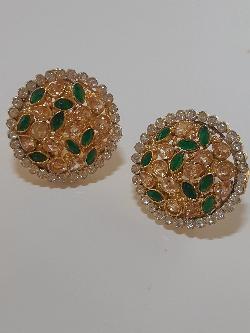 GREEN BOLD STYLE FULL MOON EARRINGS - NATASHAHS