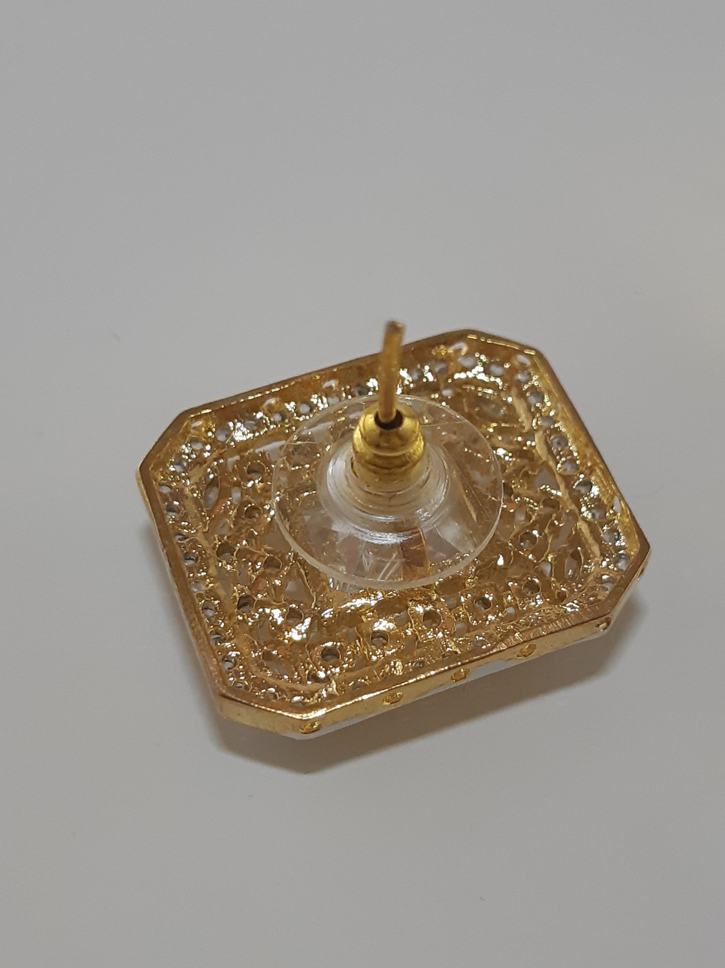 Crystal White stone Gold Plated Elegant Earrings - NATASHAHS