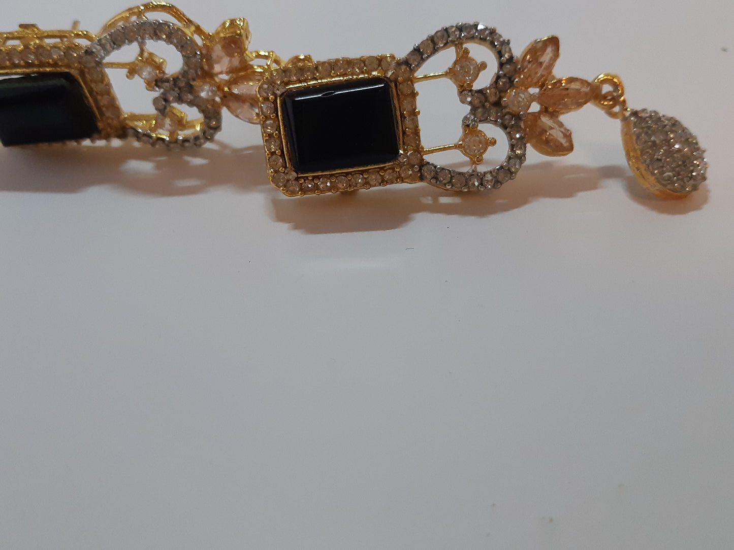 Red Bold Big sized Earrings with golden base - NATASHAHS