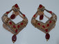 Red stones Spade Style Earrings with Gold-plated Base - NATASHAHS