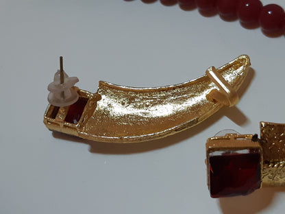 Egyptian Style polkie studded necklace set - NATASHAHS