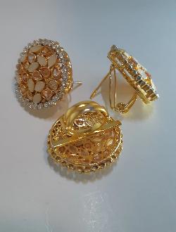 WHITE BOLD STYLE FULL MOON EARRINGS - NATASHAHS