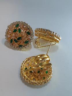 GREEN BOLD STYLE FULL MOON EARRINGS - NATASHAHS