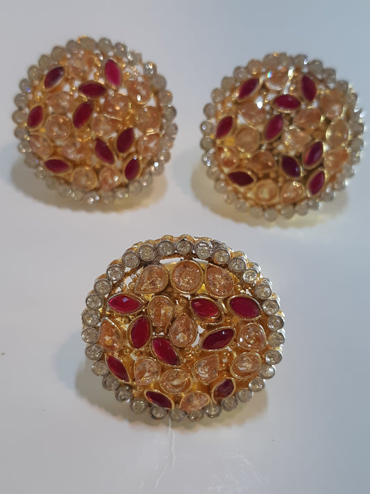 PINK BOLD STYLE FULL MOON EARRINGS - NATASHAHS