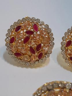 PINK BOLD STYLE FULL MOON EARRINGS - NATASHAHS