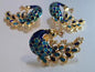 Multi-color Peacock Earrings & Ring set - NATASHAHS