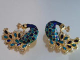 Blue Peacock Earrings & Rings set - NATASHAHS