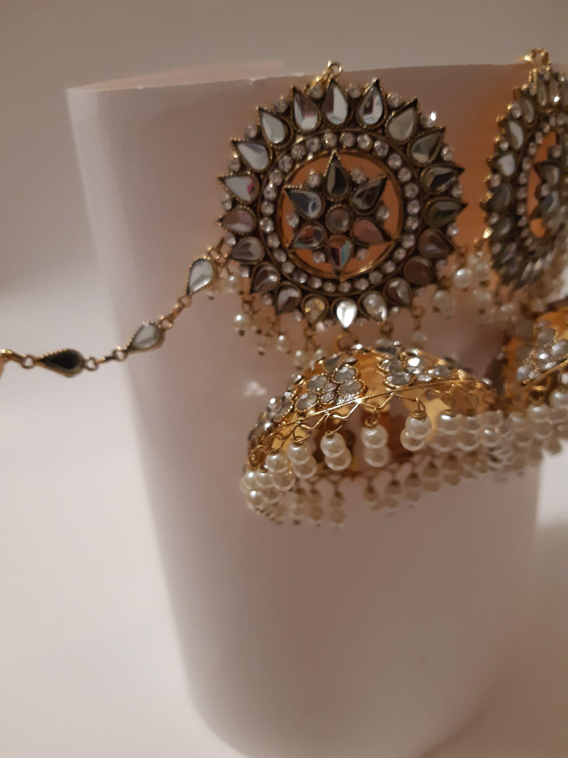 Natashahs Anarkali Style Kundan Jhumkas - NATASHAHS