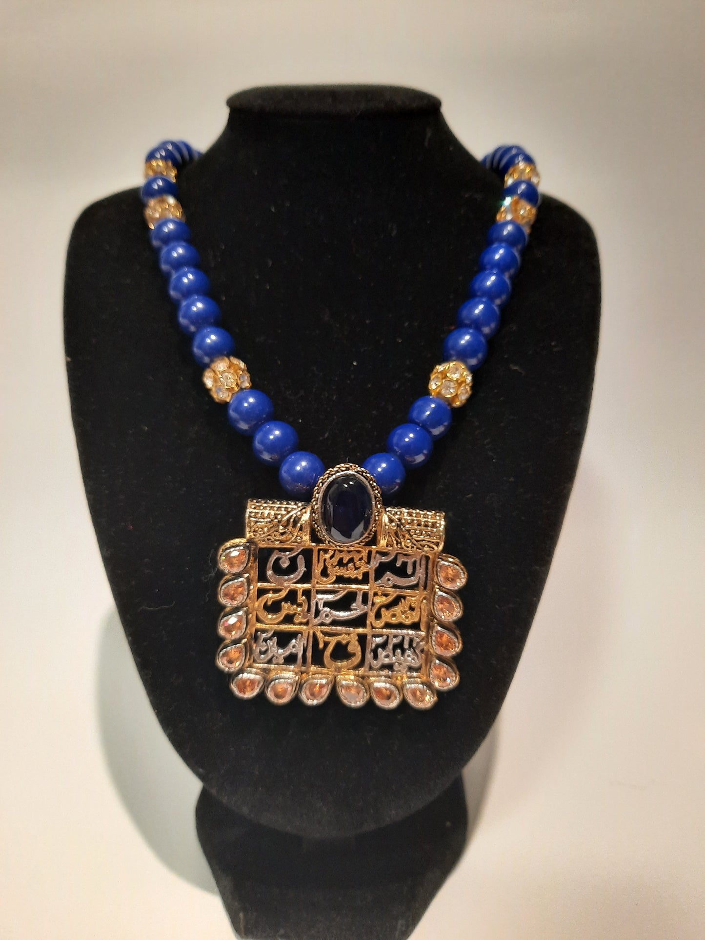 NATASHAHS BLUE STONES LOH-E-QURANI LOCKET - MAALA STYLE - NATASHAHS