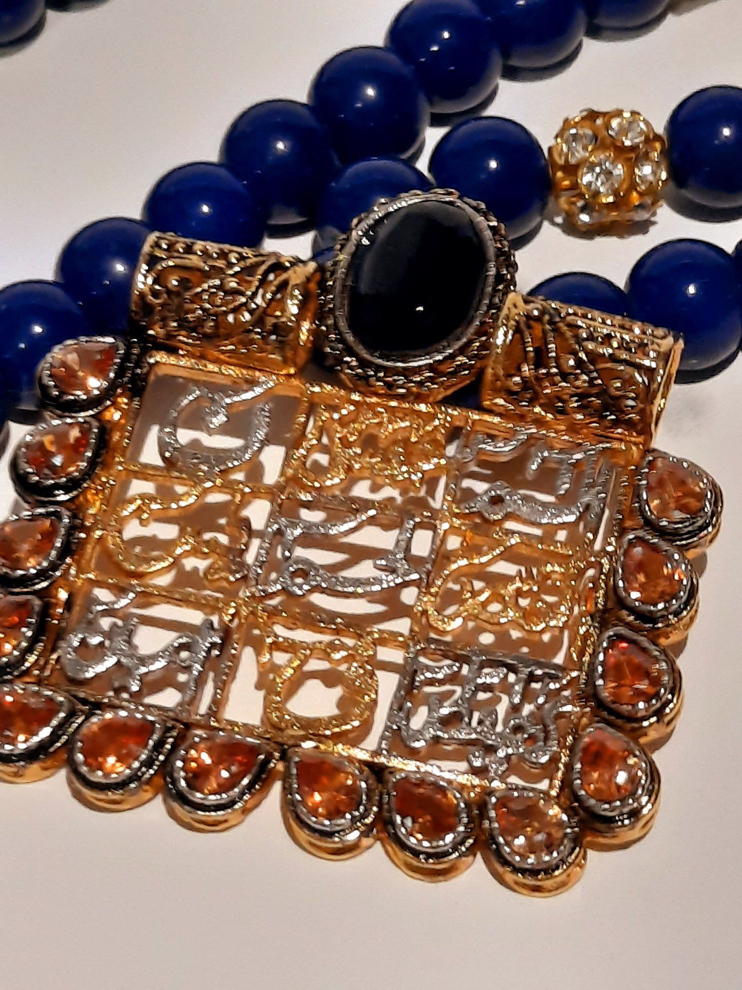 NATASHAHS BLUE STONES LOH-E-QURANI LOCKET - MAALA STYLE - NATASHAHS