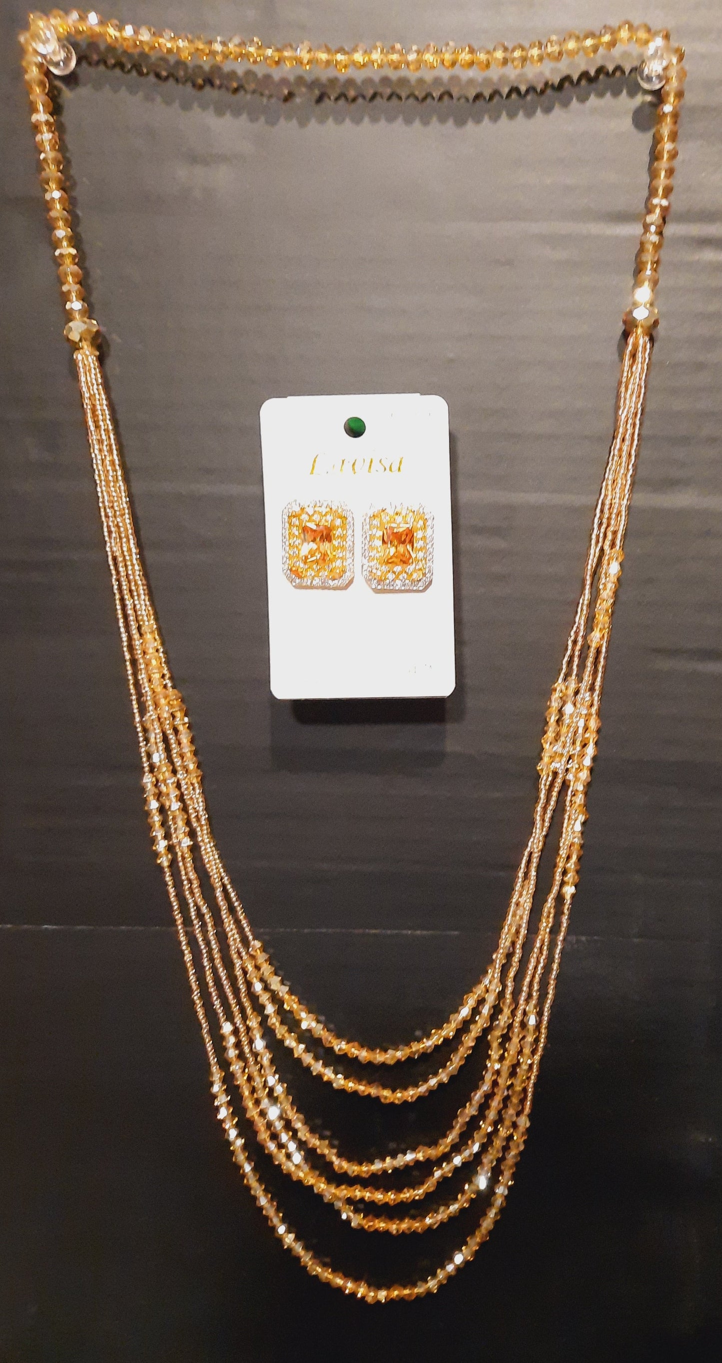 Crystal White stone Gold Plated Elegant Earrings with necklaces - NATASHAHS