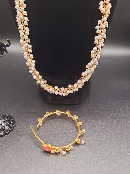 Hoop earrings with Pink semi-precious stones - NATASHAHS