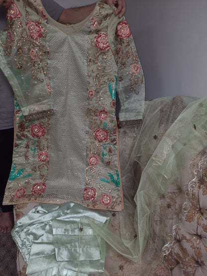 Stitched Wedding suits Chiffon suits party wear