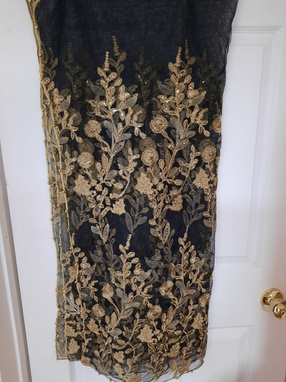 Robe de créateur noire, réplique de créateur A.