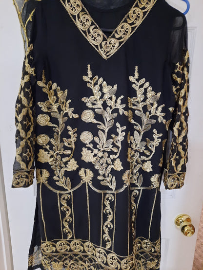 Robe de créateur noire, réplique de créateur A.