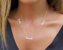3 Inscriptions Multiple Name Necklace in 18k gold plating - NATASHAHS
