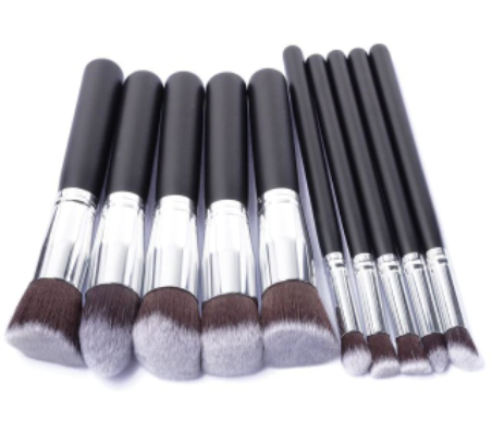 10 PCS Makeup Brushes Eyeshadow Rouge Lipstick Liquid Foundation Brushes Cosmetic Tools Soft Natural-synthetic Hair Brush Kits