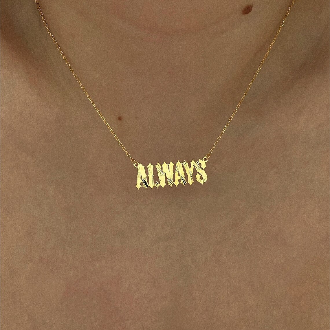 Custom Solar Beam Name Necklaces For Women Men Kid Gifts Unique Jewelry Stainless Steel Engraved Gold Color Sunlight Necklac - NATASHAHS