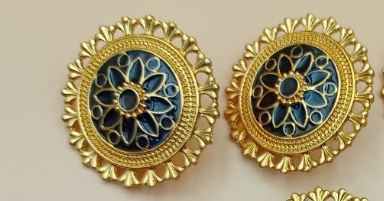 Golden circular shaped with colorful meena - NATASHAHS