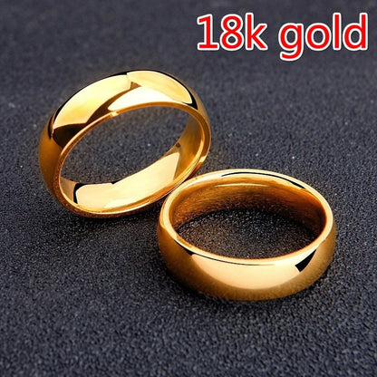 Luxury Golden Engagement Wedding Ring Couple Ring Simple Fashion Style Fine Jewelry Anniversary Gift Men and Women Ring