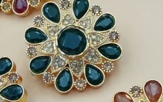 Chrysanthemum flower & Square Earrings of 1.25 inch - NATASHAHS