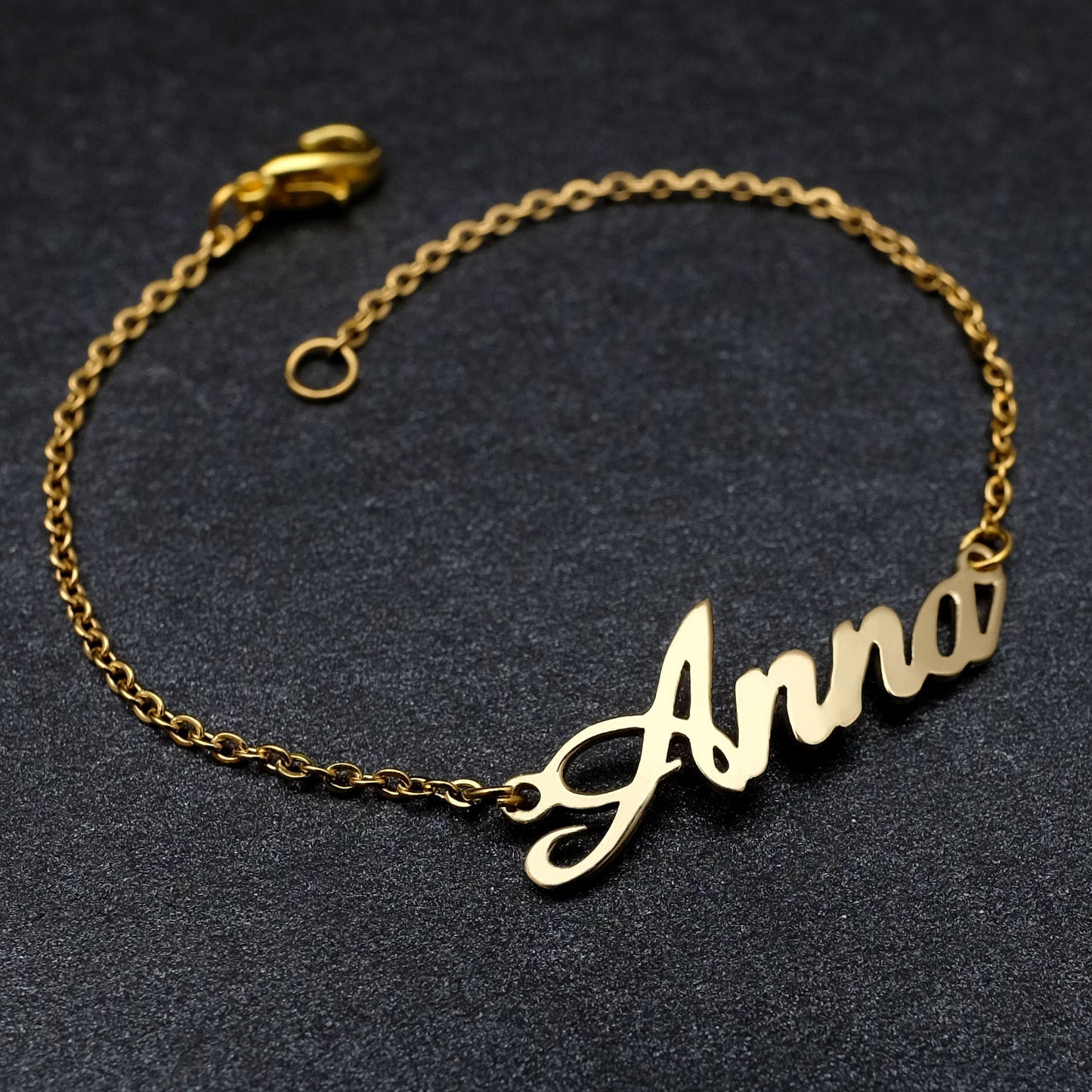 Personalized Custom Name Bracelets For Women Girls Stainless Steel Engraved Handwriting - NATASHAHS