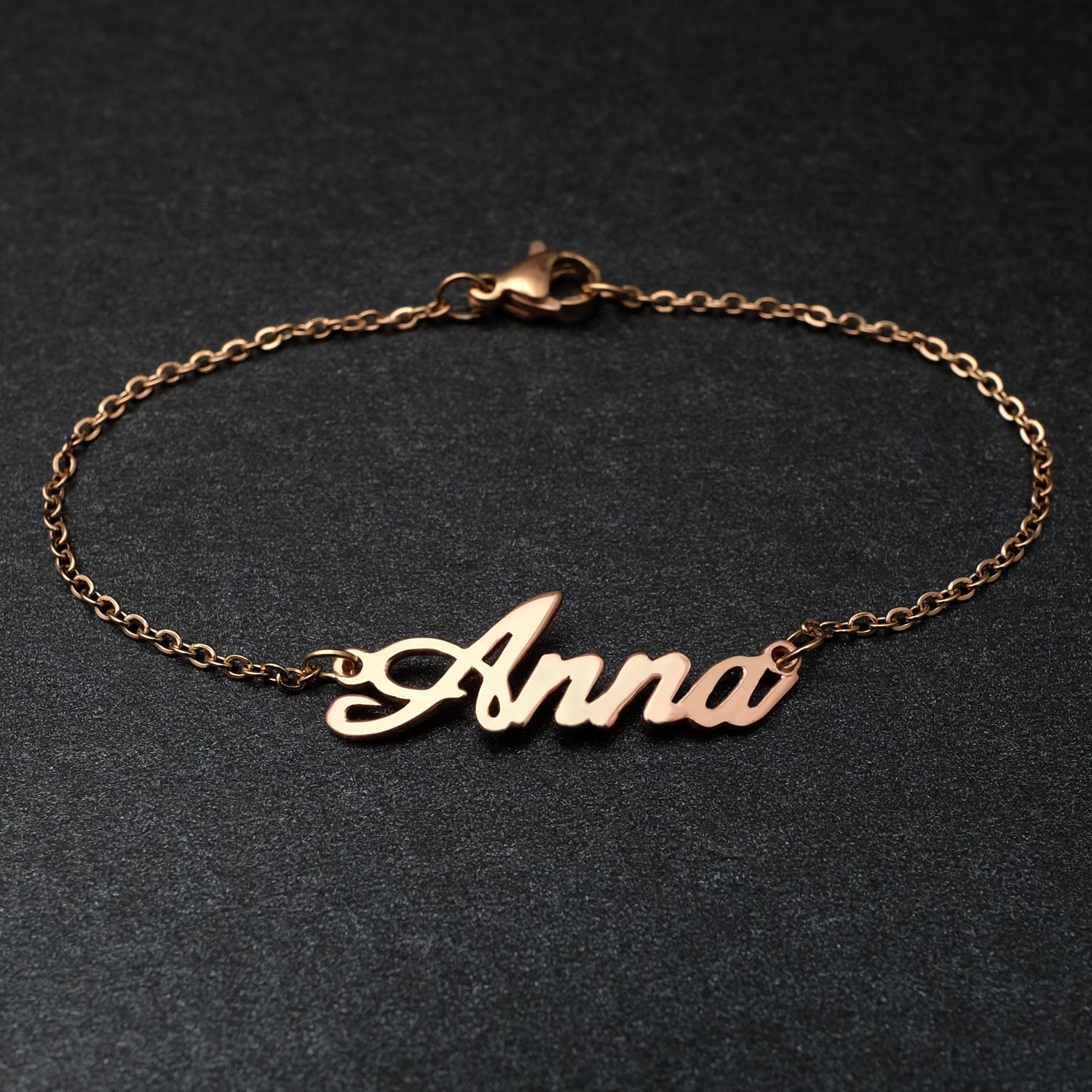 Personalized Custom Name Bracelets For Women Girls Stainless Steel Engraved Handwriting - NATASHAHS