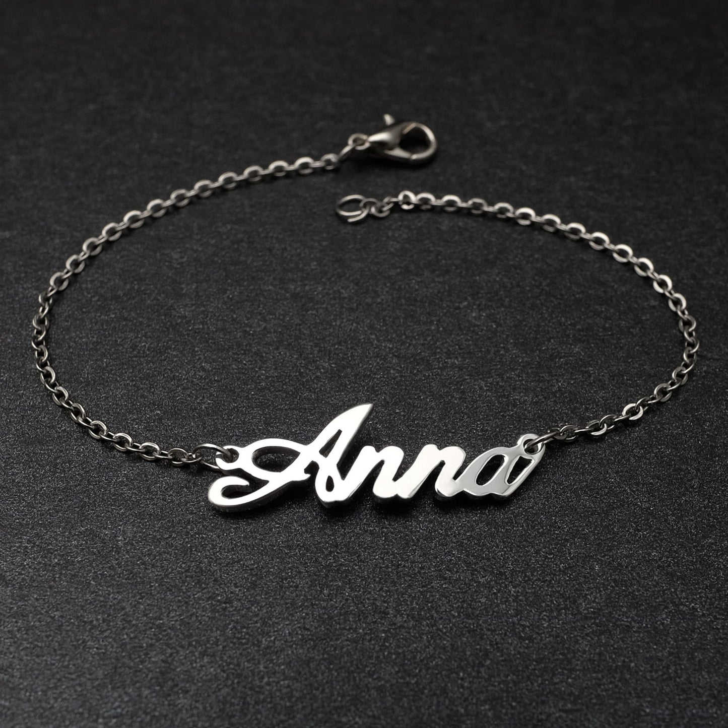 Personalized Custom Name Bracelets For Women Girls Stainless Steel Engraved Handwriting - NATASHAHS
